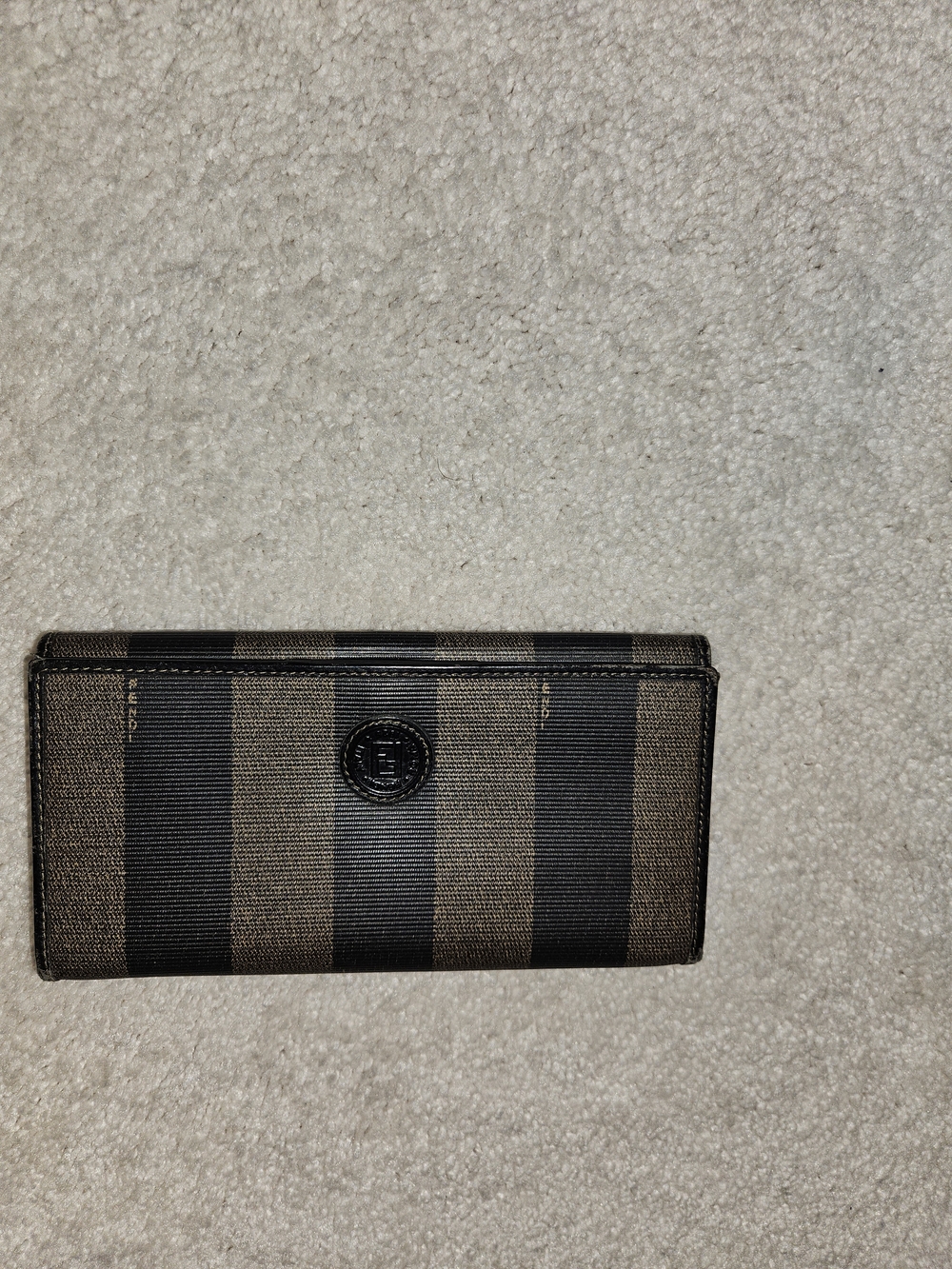 Fendi Black and Brown Striped Women's Wallet